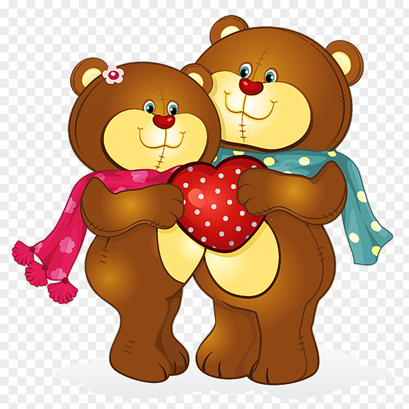 Bears Love Cute Couple Bear Cartoon Drawing Clip Art PNG