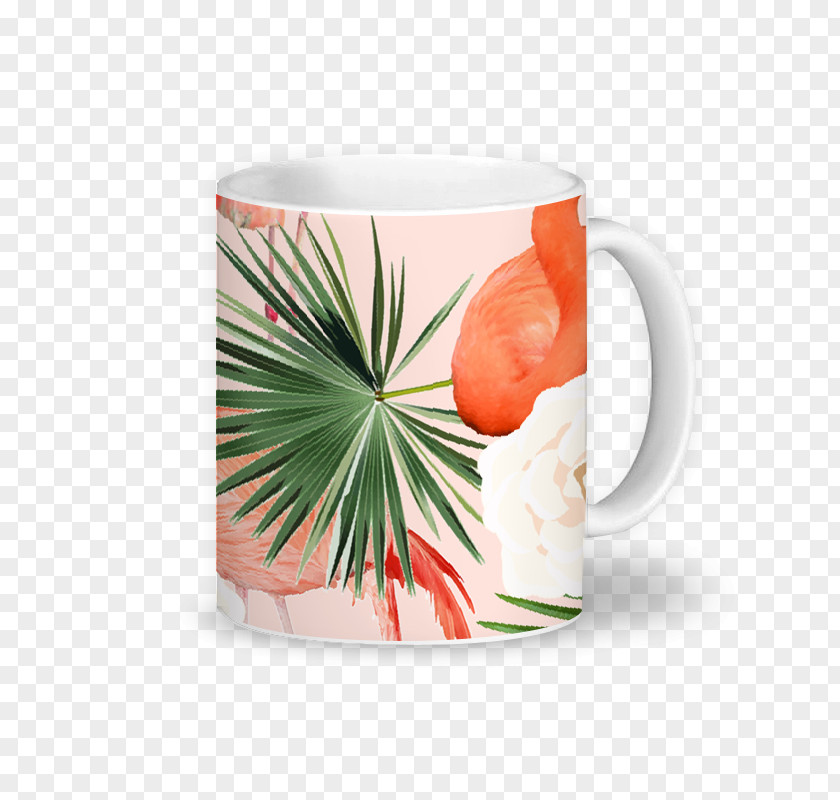 Blush Floral Mug Guava Coffee Cup Orange PNG