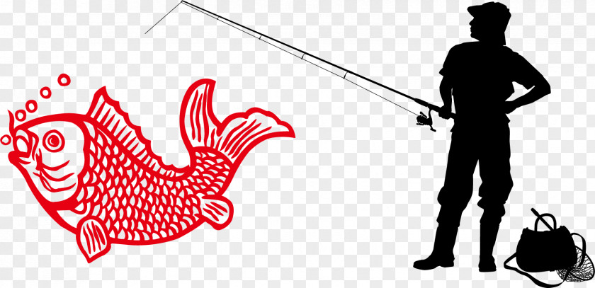 Fishing Together Angling Silhouette PNG