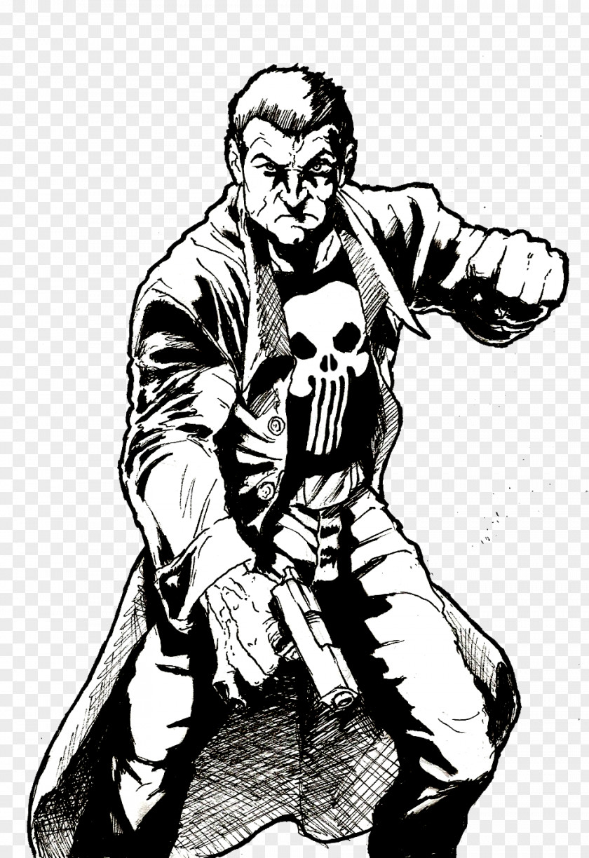 Punisher Drawing Inker Comics Sketch PNG