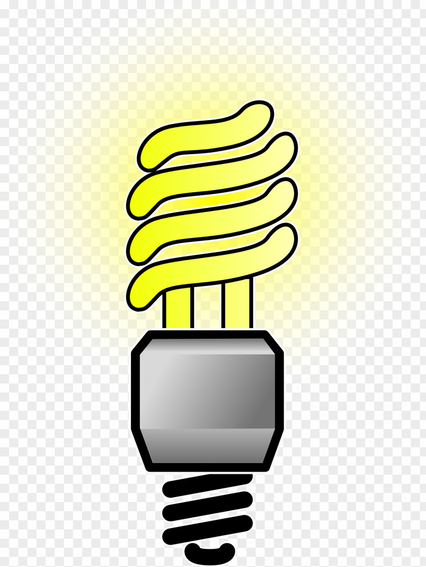 Yellow Light Bulb Incandescent Efficient Energy Use Clip Art PNG