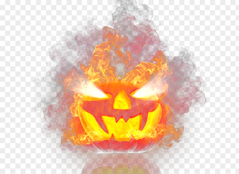 HD FIG Flame Pumpkin Calabaza Jack-o-lantern Halloween PNG