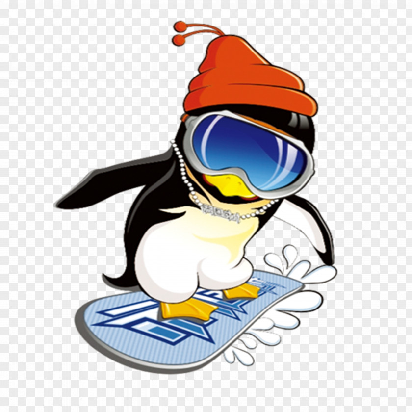 Skateboarding Penguin Clip Art PNG