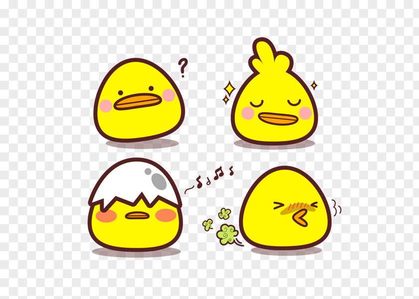 Flat Cartoon Chick Chicken Sticker PNG