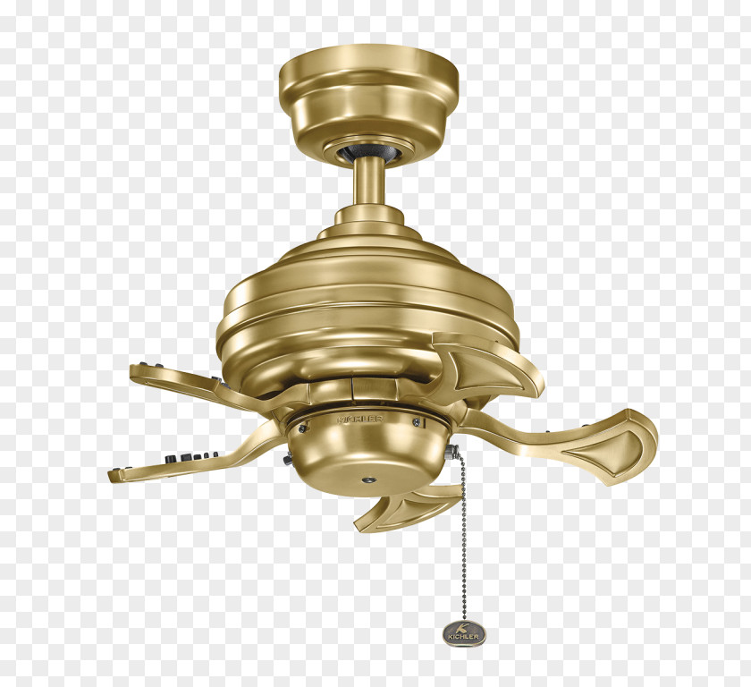 Brass Ceiling Fans Light PNG