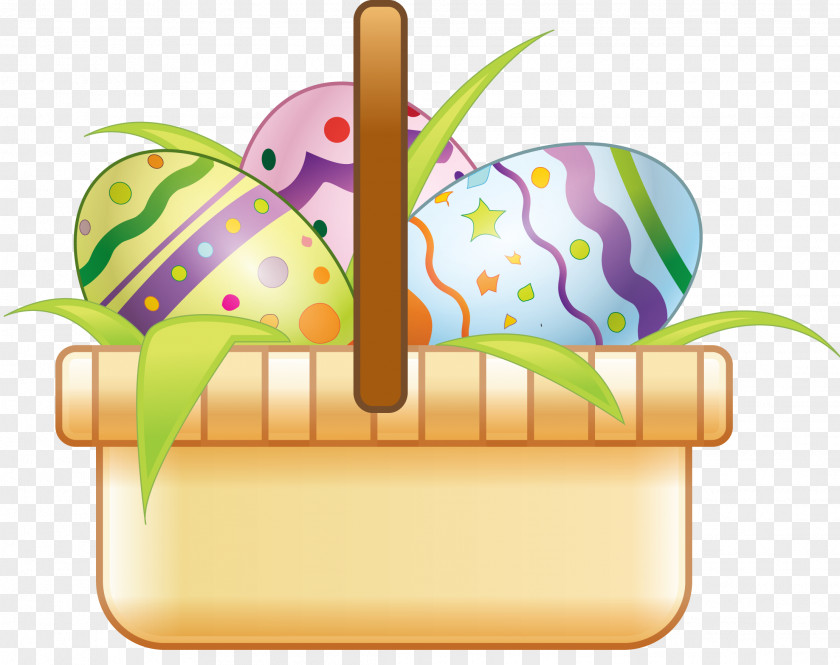 Easter Bunny Basket Egg Image PNG