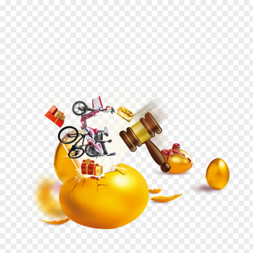 Lucky Hit The Golden Eggs Smashing Download PNG