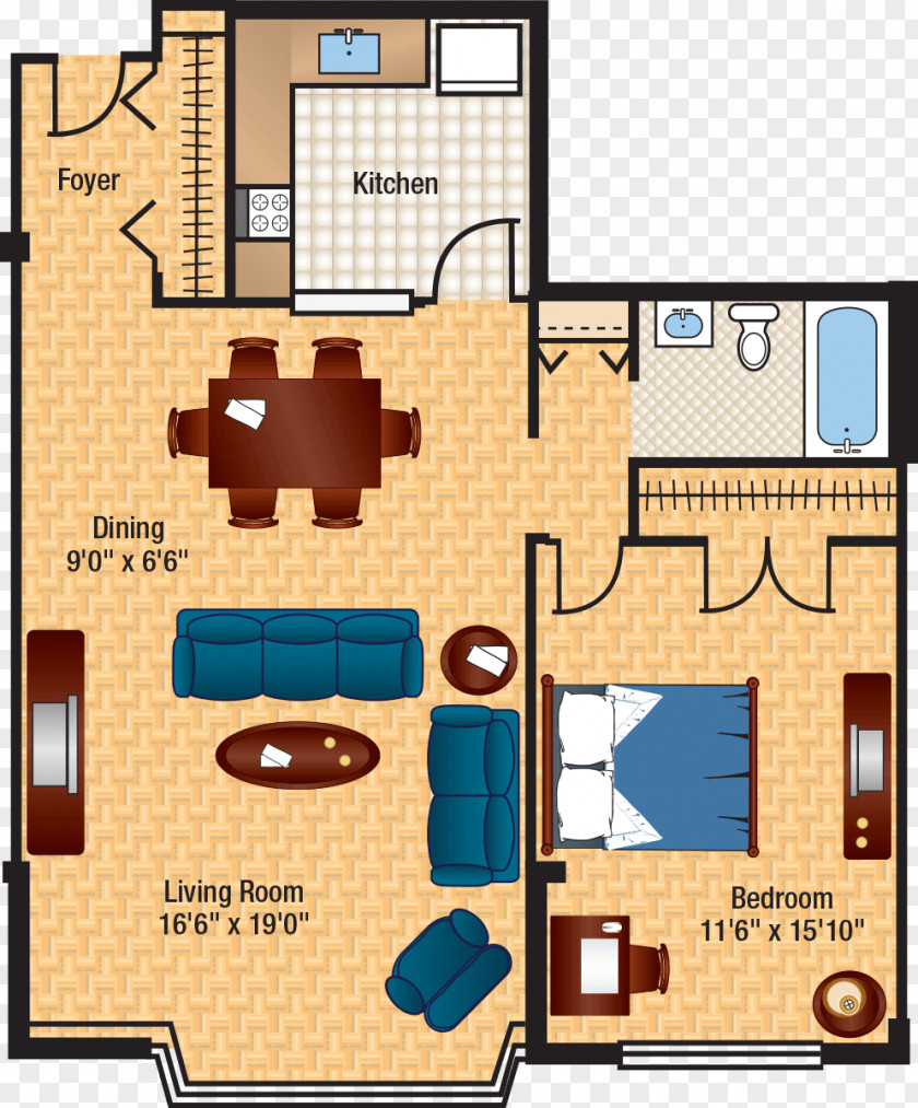 Floor Plan Columbia Plaza Apartments PNG