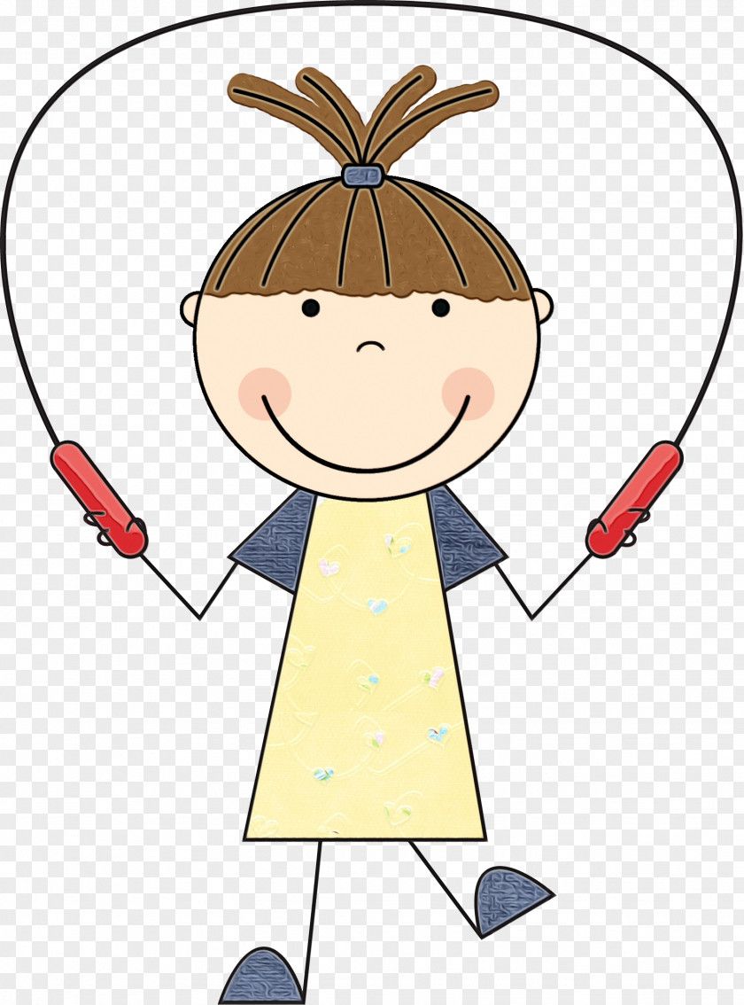 Smile Happy Cartoon Clip Art Line Skipping Rope Finger PNG