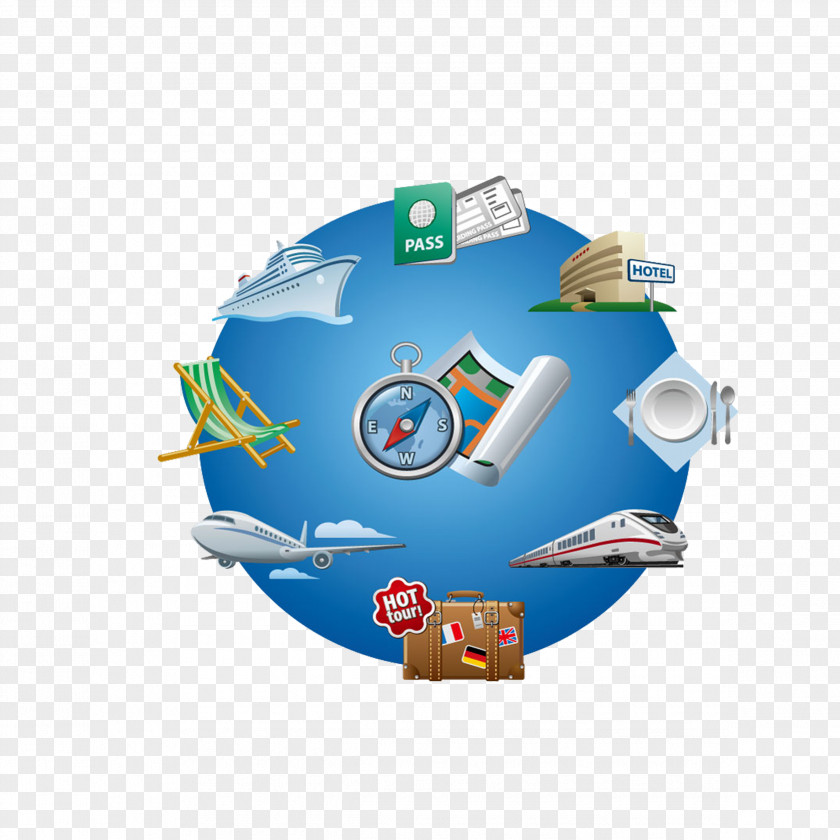 Blue World Map Air Travel Clip Art PNG