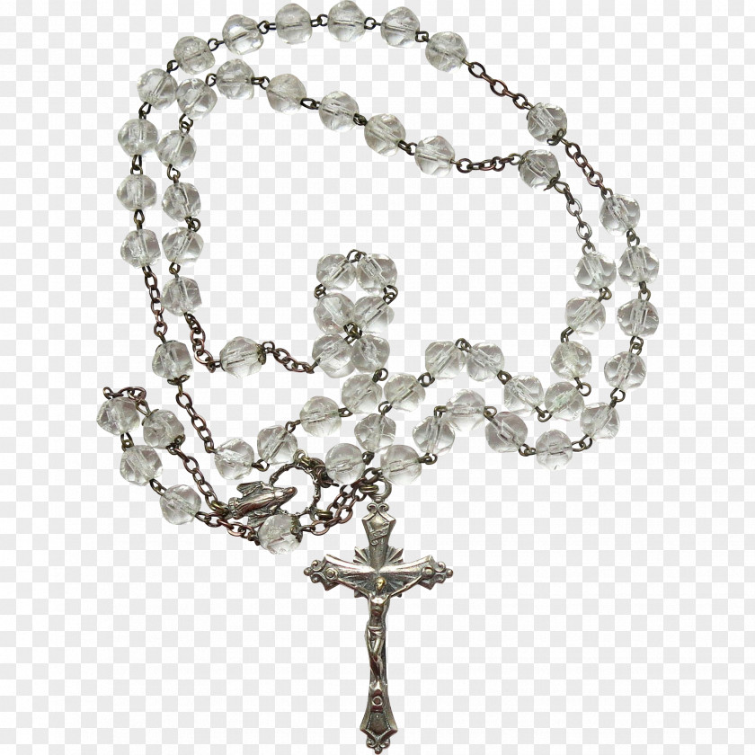 Necklace Rosary Prayer Beads Miraculous Medal Crucifix PNG