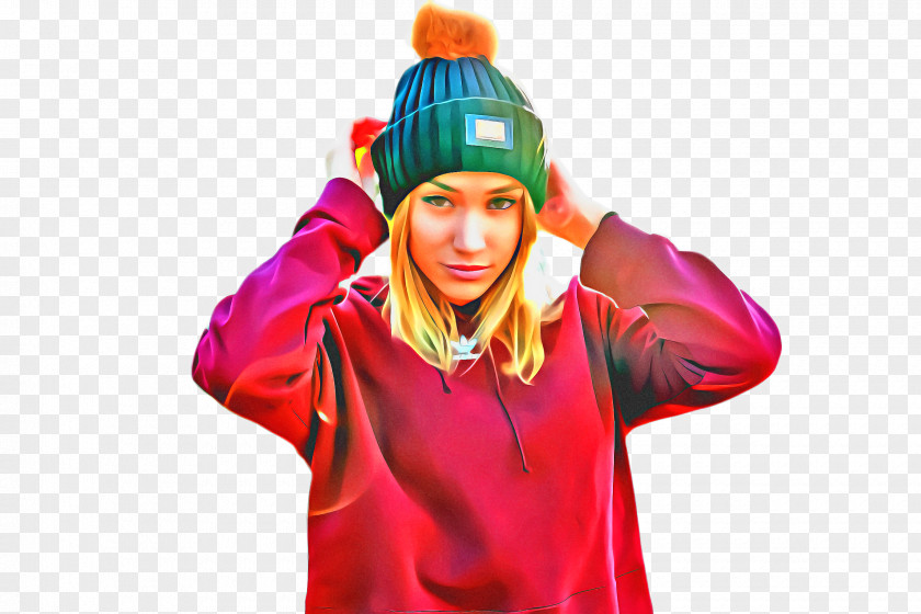 Beanie Fun Winter Girl PNG