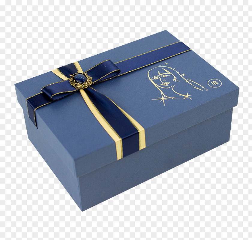 Blue Ribbon Bow Gift Box Paper Packaging And Labeling PNG