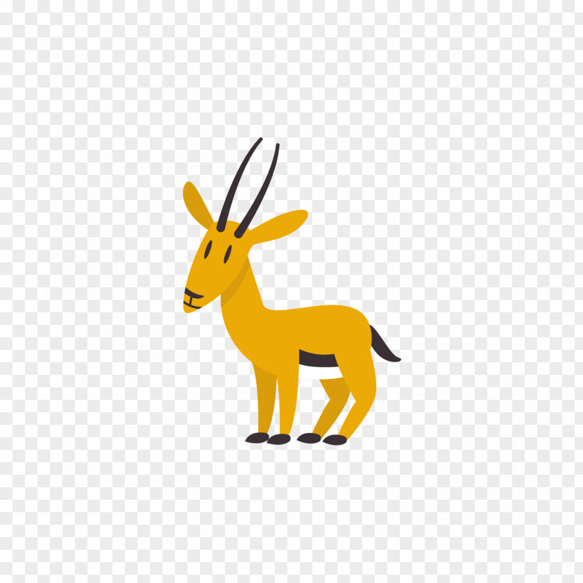 Yellow Gazelle Antelope PNG