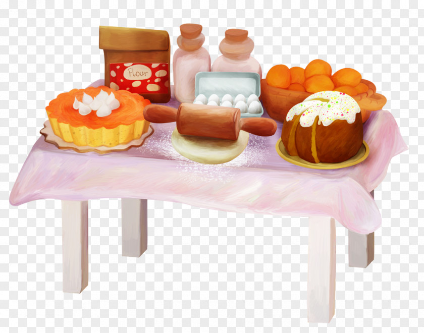 A Table Of Food Cake PNG