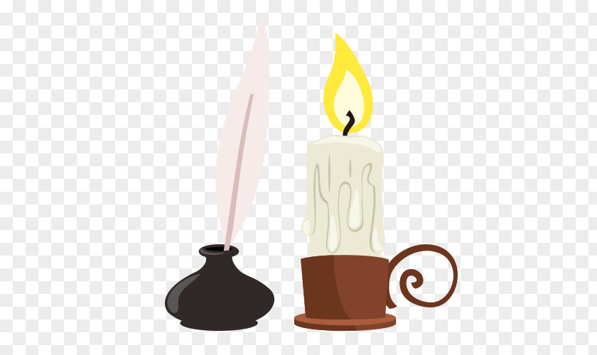 Cartoon Brush Candle Ink PNG