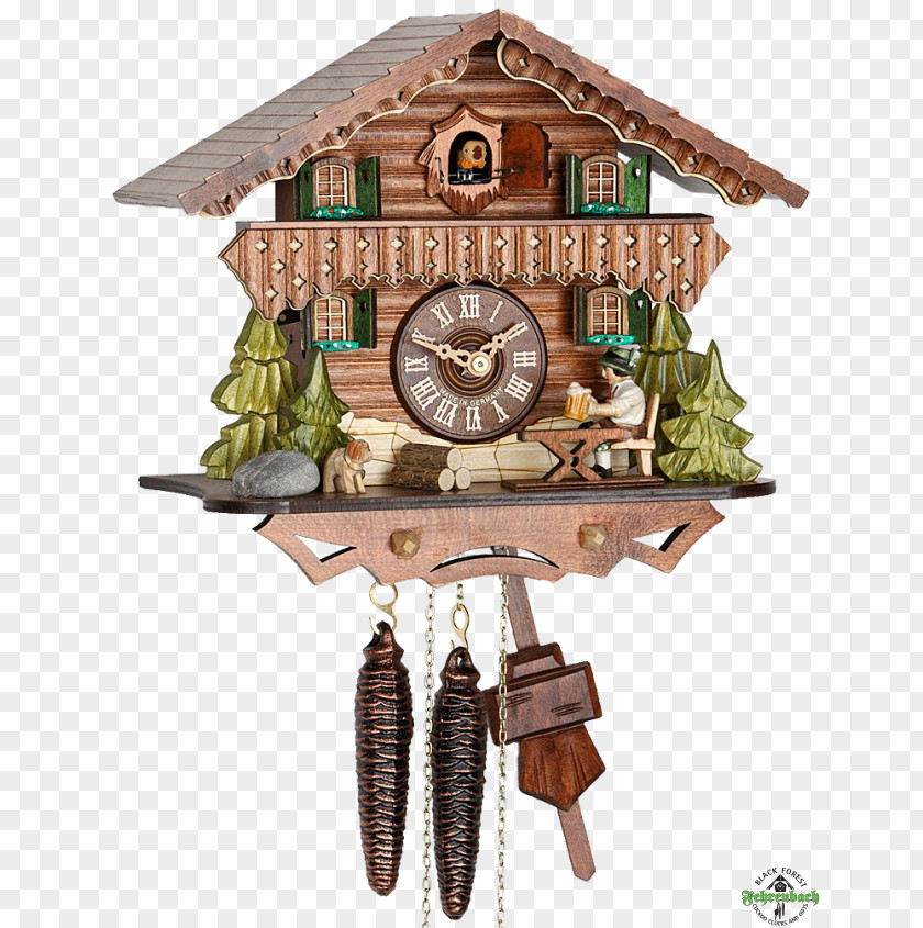 German Beer Day Cuckoo Clock Black Forest Quartz Chalet PNG