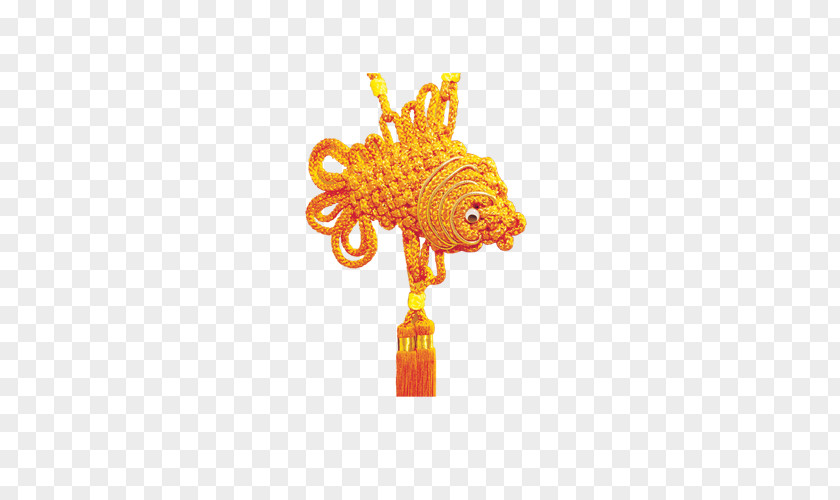 Ribbon Chinesischer Knoten Gold PNG