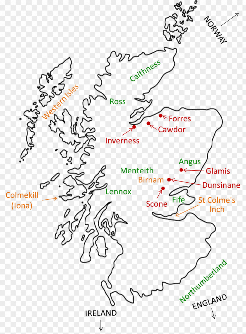 Map Cawdor Castle Glamis Macbeth Inverness Scottish Highlands PNG
