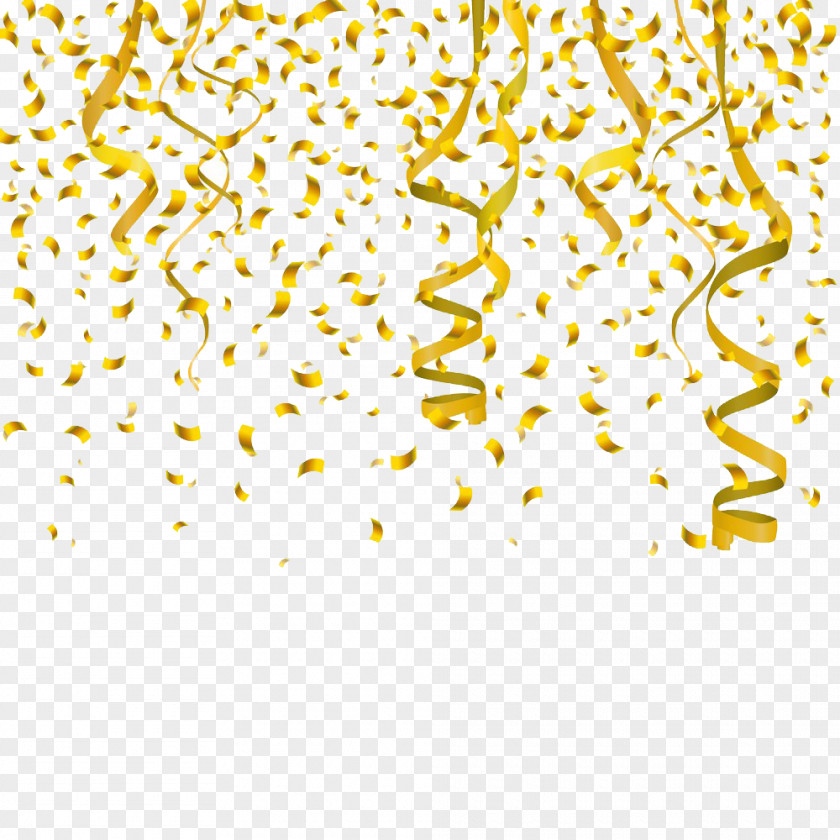 Gold Ribbon Confetti Interior Design Services Clip Art PNG
