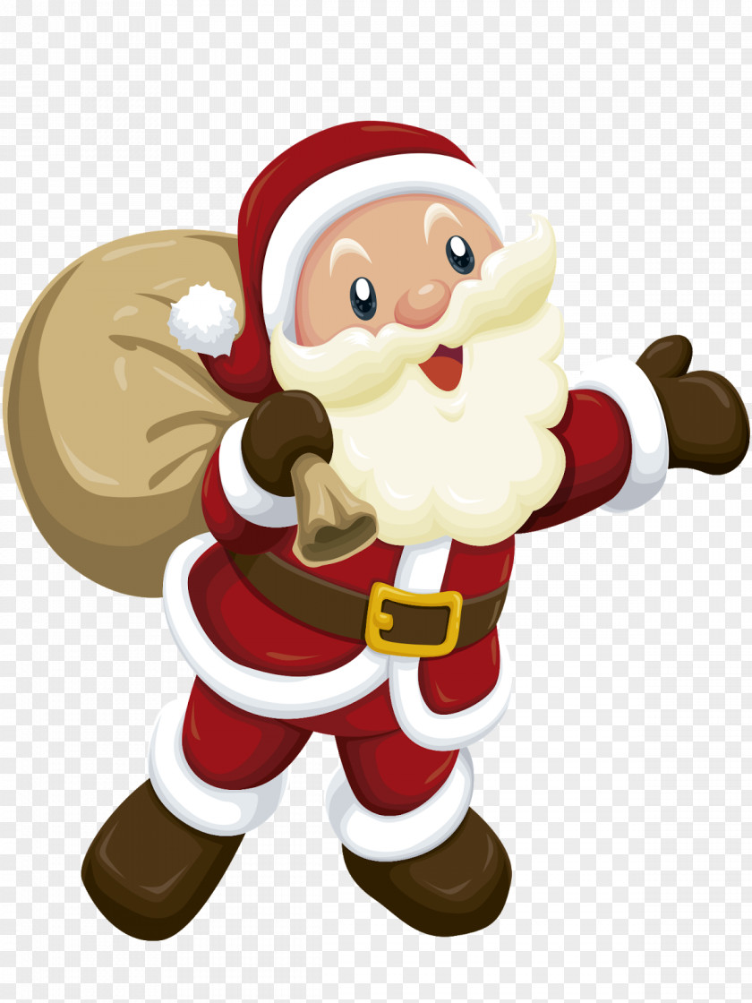 Red Ribbon Santa Claus Clip Art PNG