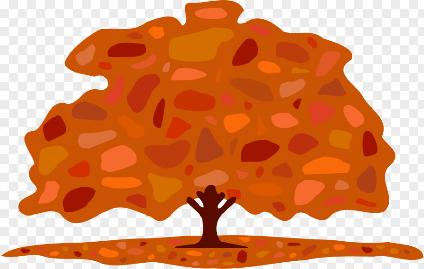 Fall Vector Art Autumn Cartoon Tree Clip PNG