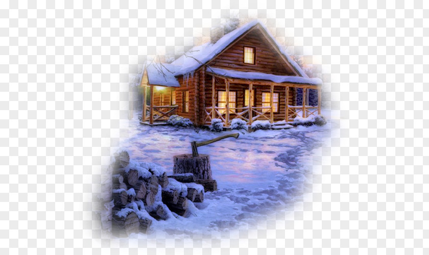House Desktop Wallpaper Tiny Movement Snow Log Cabin PNG