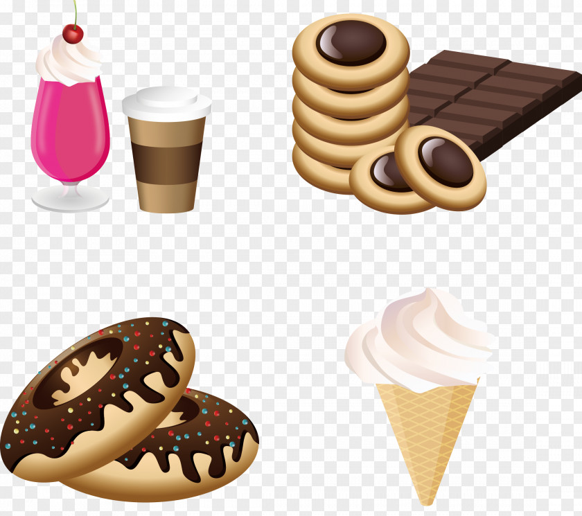 Ice Cream Bread Fast Food Doughnut Pizza French Fries PNG