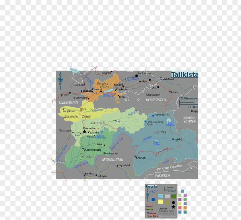 Map Tajikistan World Physische Karte Topographic PNG