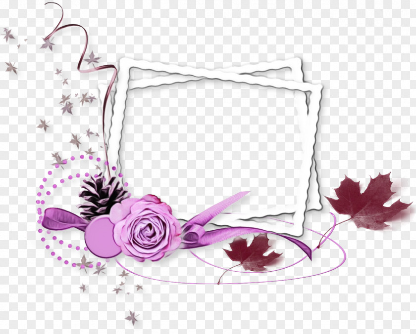 Picture Frame Flower Watercolor Background Autumn PNG