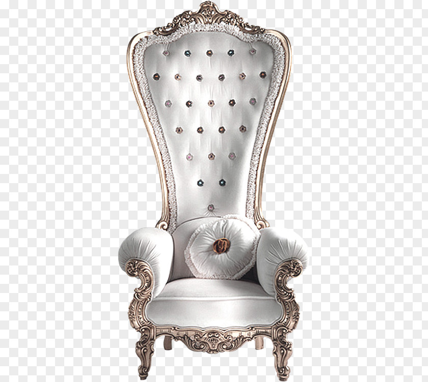 White Queen Throne Wing Chair Couch Furniture Rocking PNG
