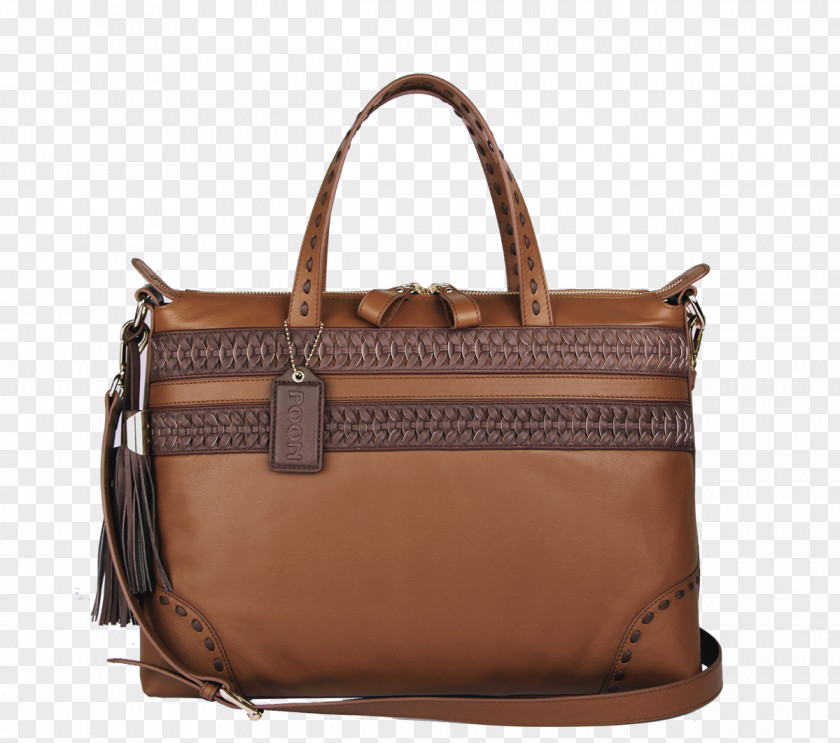 Bag Tote Baggage Leather Hand Luggage Brown PNG