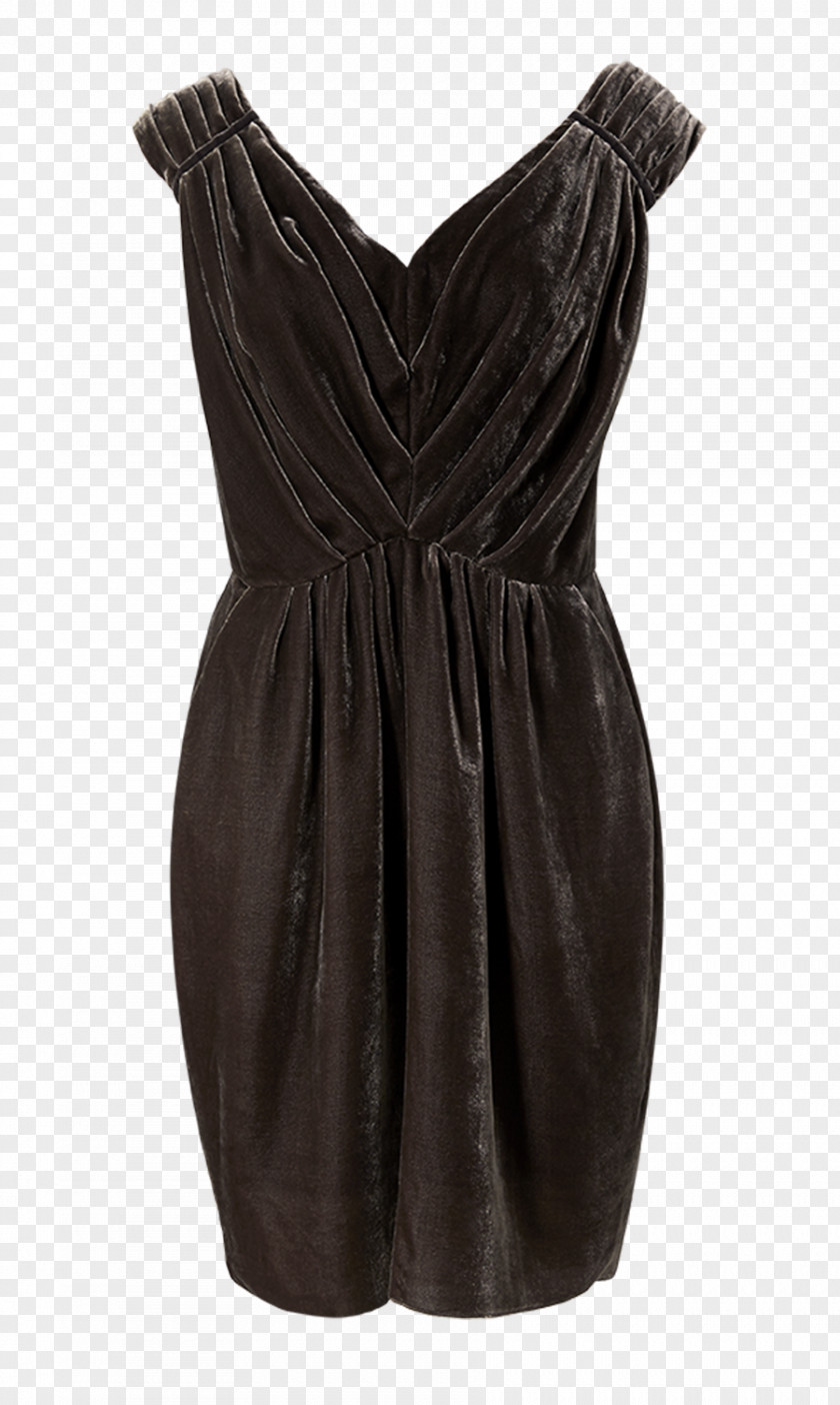 Dress Little Black Shoulder Satin M PNG