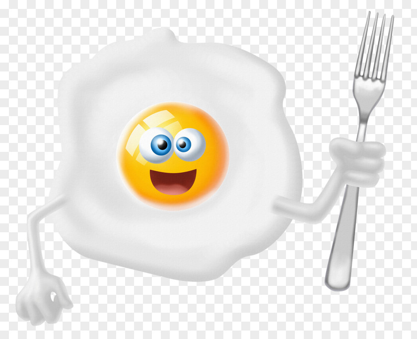 Hand Fork Fried Egg Emoji Emoticon Smiley Drawing PNG