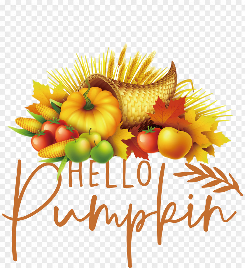 Hello Pumpkin Autumn Thanksgiving PNG