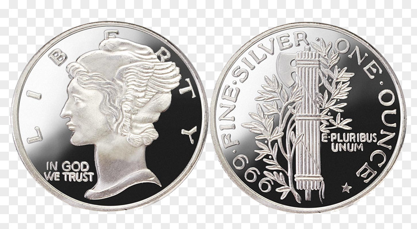 5 Dime Coin Silver Troy Ounce PNG