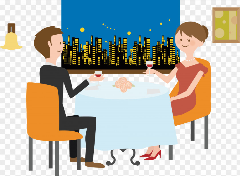 Dating Restaurant Dinner Meal Illustration Hotel PNG