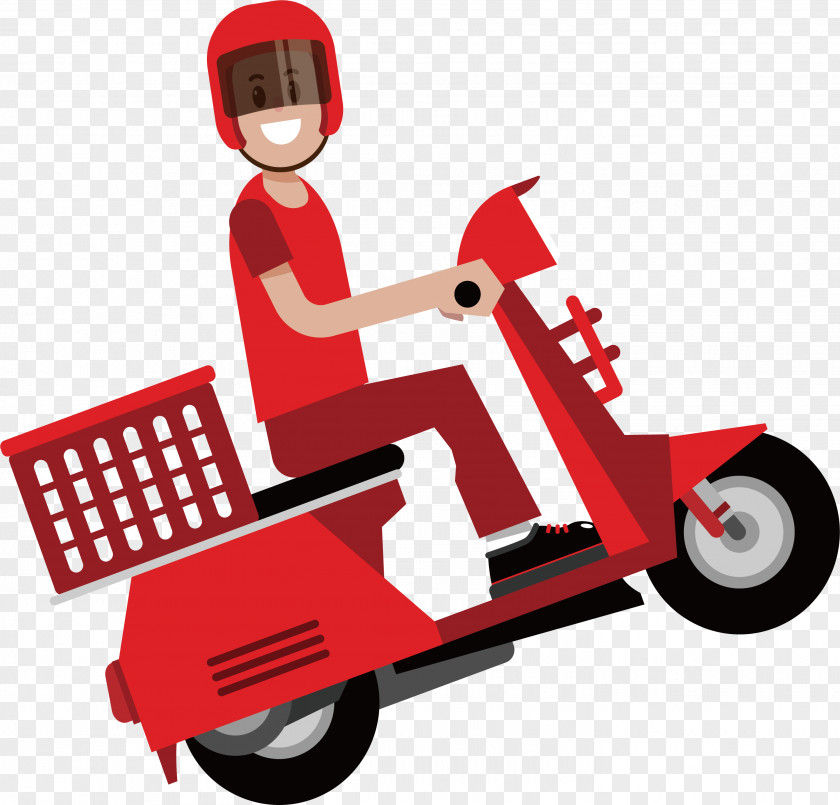 Motorcycle Couriers Delivery Take-out Courier Euclidean Vector PNG