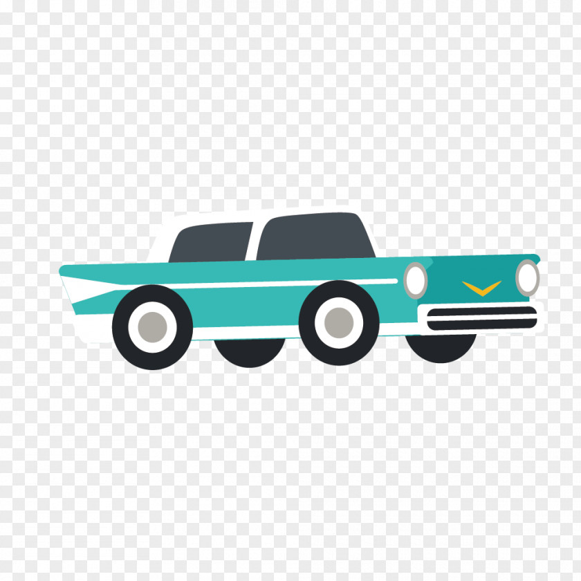 Vector Simple Hand-painted Green Classic Sports Car Vehicle PNG