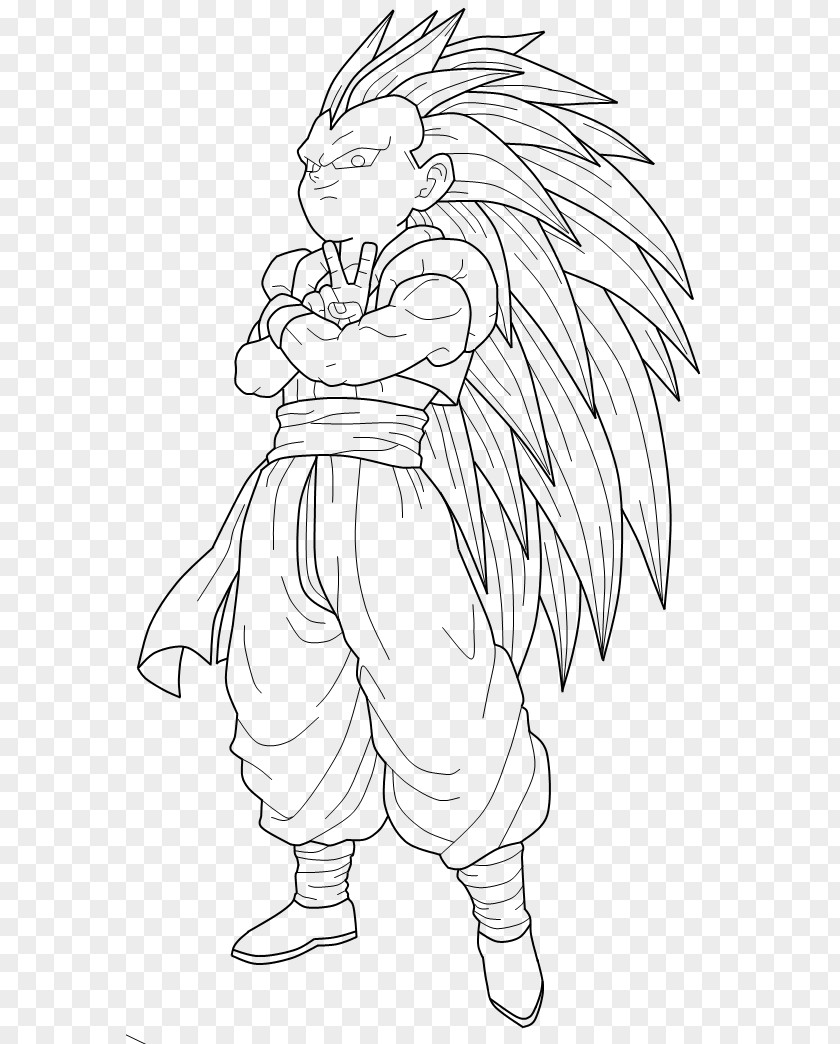 Goku Gotenks Vegeta Line Art PNG