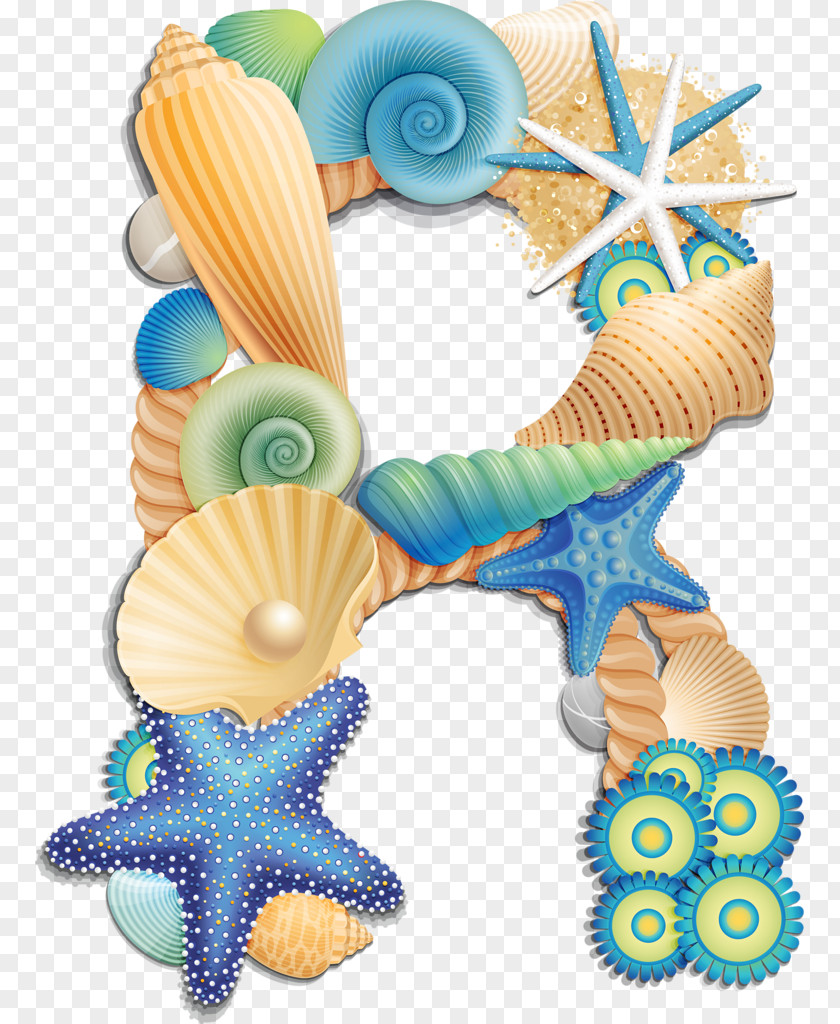 Seashell Lettering Alphabet Beach PNG