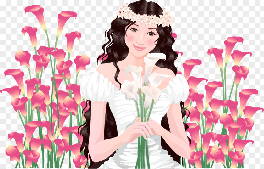 Hand Holding Flowers Beautiful Bride Flower Adobe Illustrator PNG
