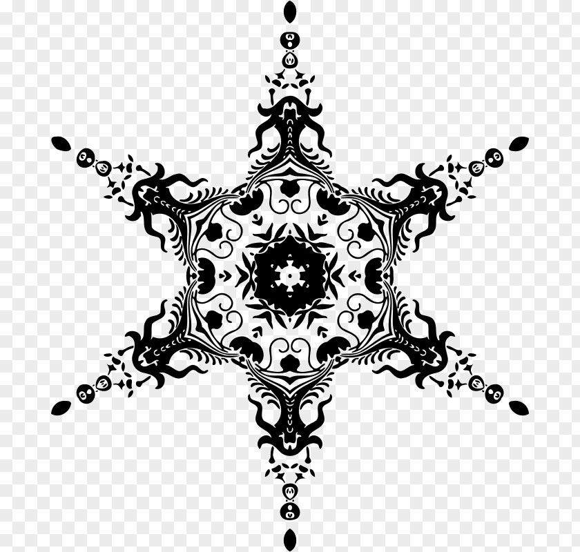 Snowflake Ornament Drawing Pattern PNG