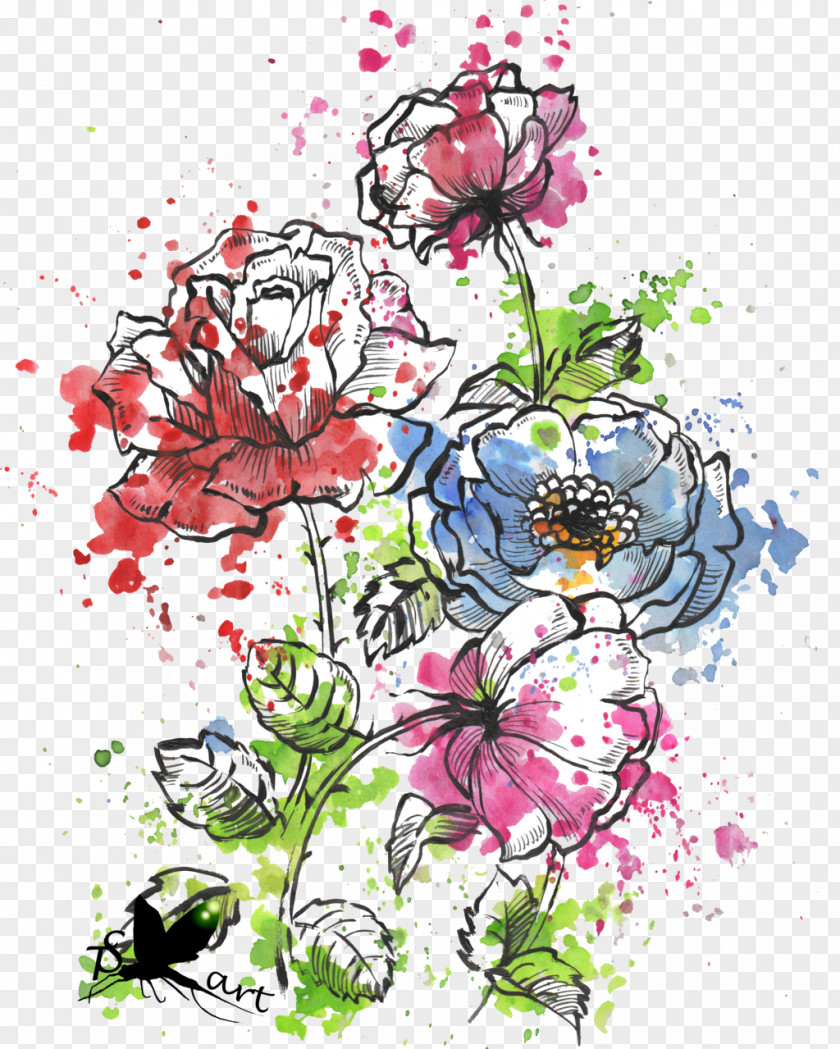 Watercolor Leaves Watercolour Flowers Art Floral Design Cut PNG