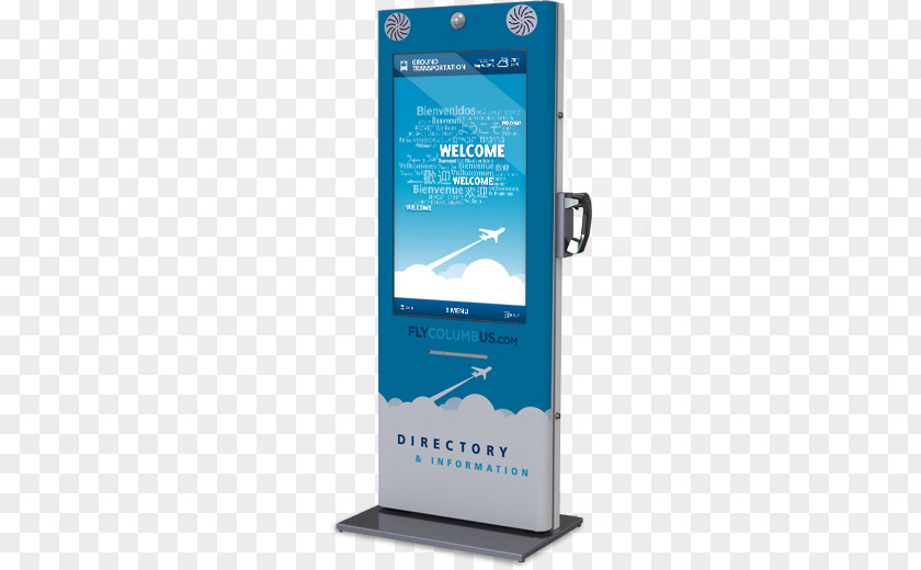 Airport Header Interactive Kiosks Wayfinding John Glenn Columbus International Digital Signs PNG