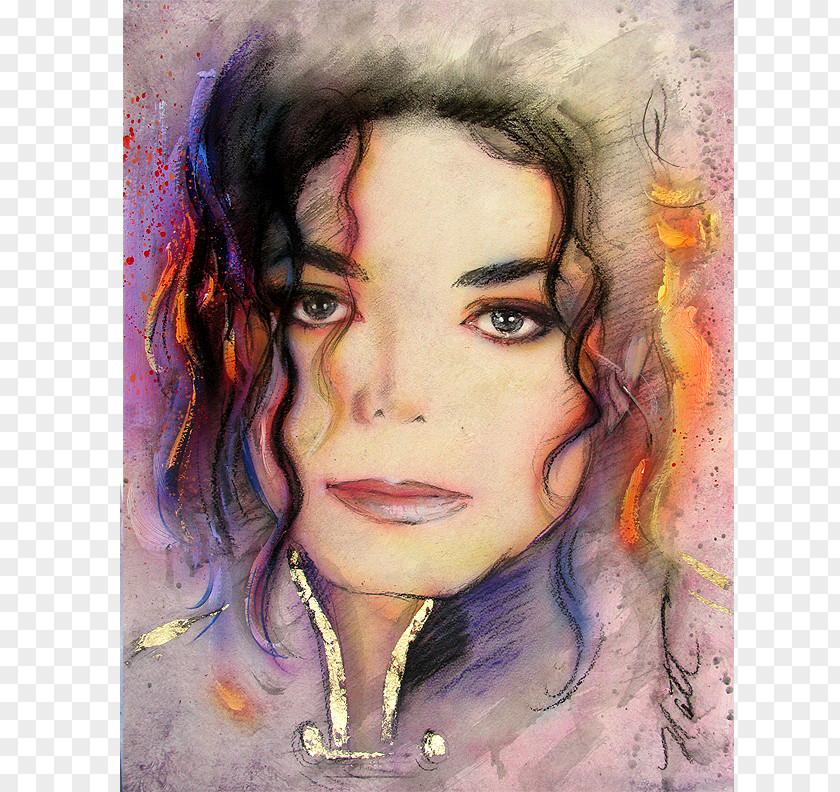 Micheal Jackson Watercolor Painting Acrylic Paint Modern Art Purple PNG