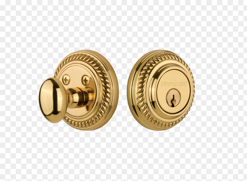 Single Cylinder Brass Dead Bolt Lock Door Handle PNG