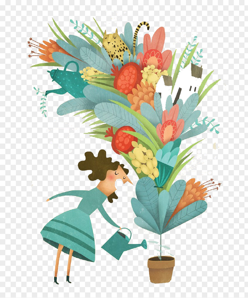 Cartoon Woman Gardening Artisans: Nouvelles Tendances Floral Design Colagene Inc Illustration PNG