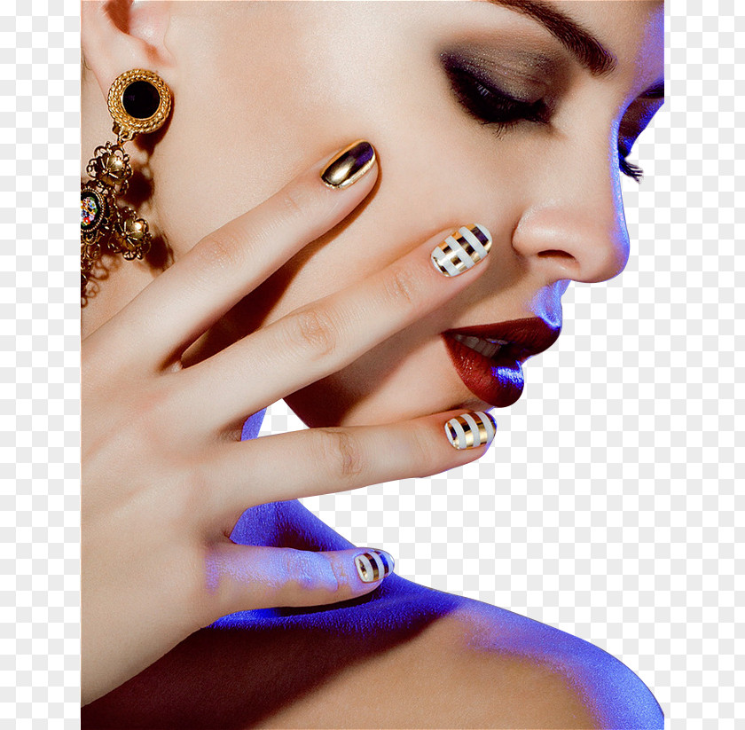 Fashion Beautiful Makeup Women Nail Polish Manicure Gel Nails Make-up PNG