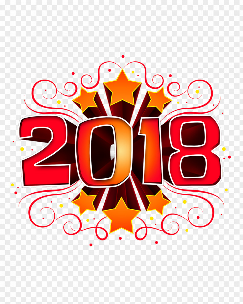 Happy New Year 2018 Logo Brand Font PNG
